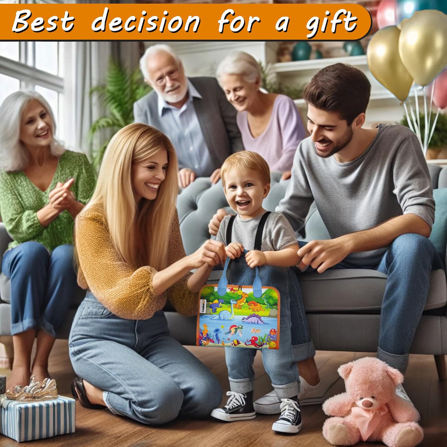 Busy Board Montessori Toys for Toddlers - Sensory Quiet Book for Car Airplane Travel Activity - Educational and Learning Trip Activities - Kids Gift 1-3 2-4 3-5 2 3 4 Year Old Boys & Girls