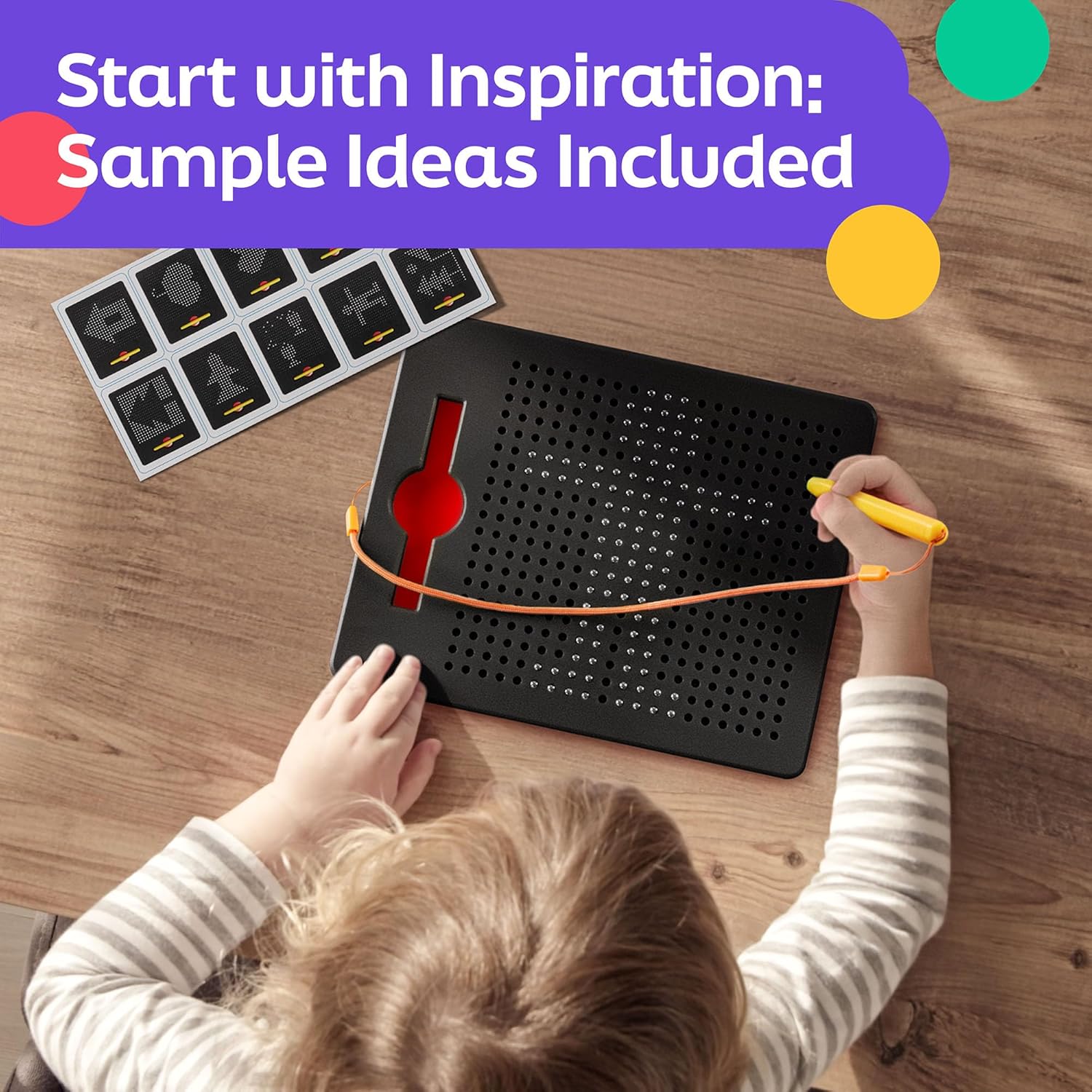Tablette de dessin magnétique Fidtoy Small Freehand Magpad avec 10 cartes de motifs | Jouet de dessin magnétique