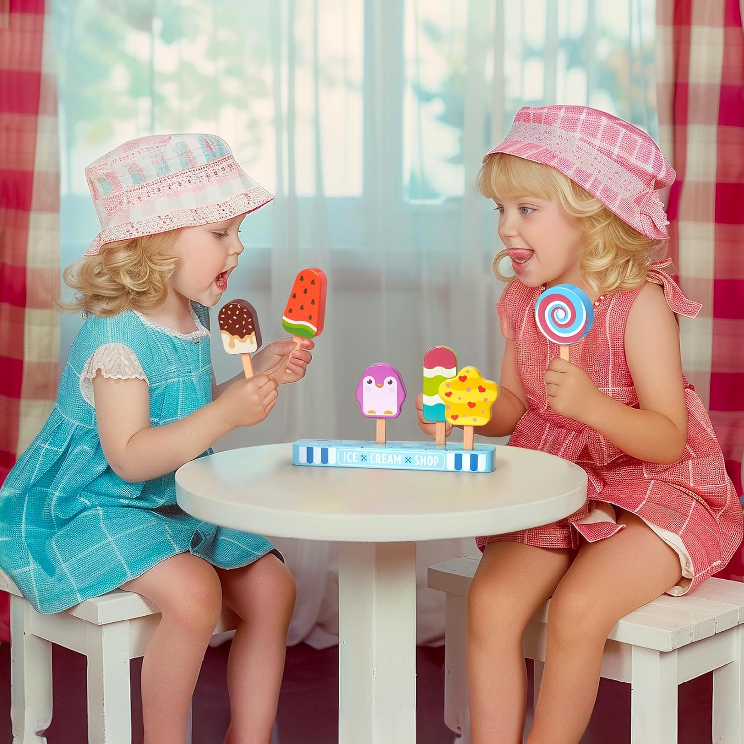 Fidtoy Set de Helados de Madera para Juego de Imitación de Niños Pequeños