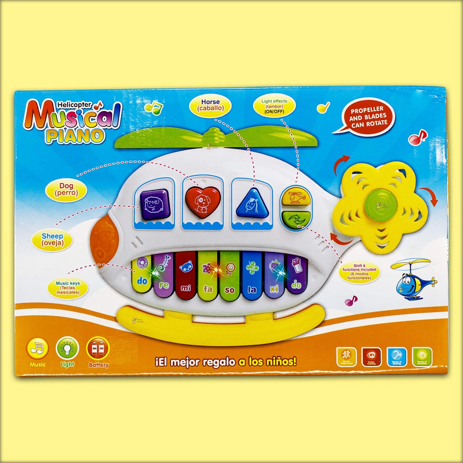 Fidtoy Musical Piano Keyboard Toy with Lights and Animal Sounds