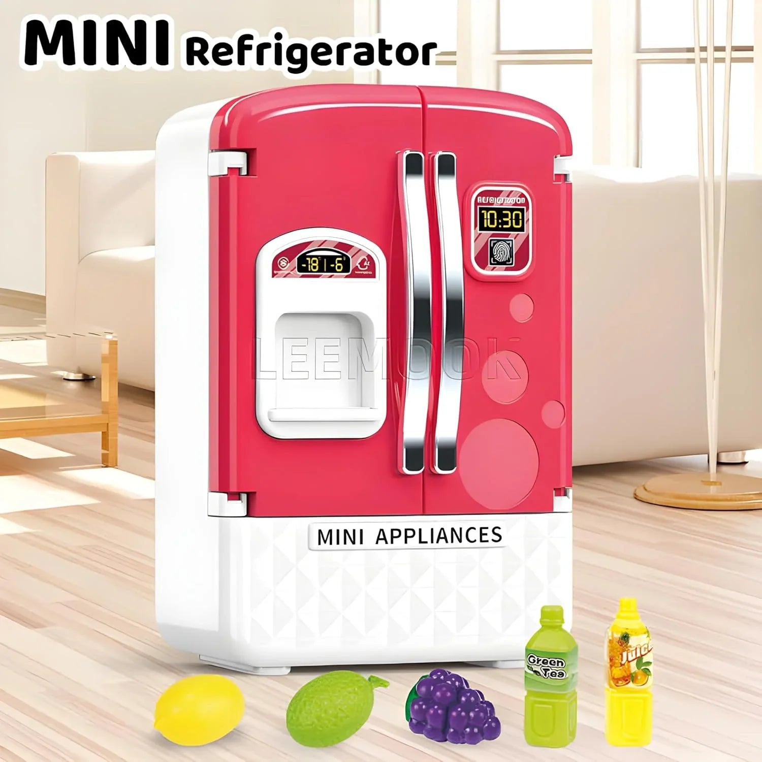 Fidtoy Mini Refrigerator Playset – Light and Music Pretend Kitchen Toy for Kids 3+