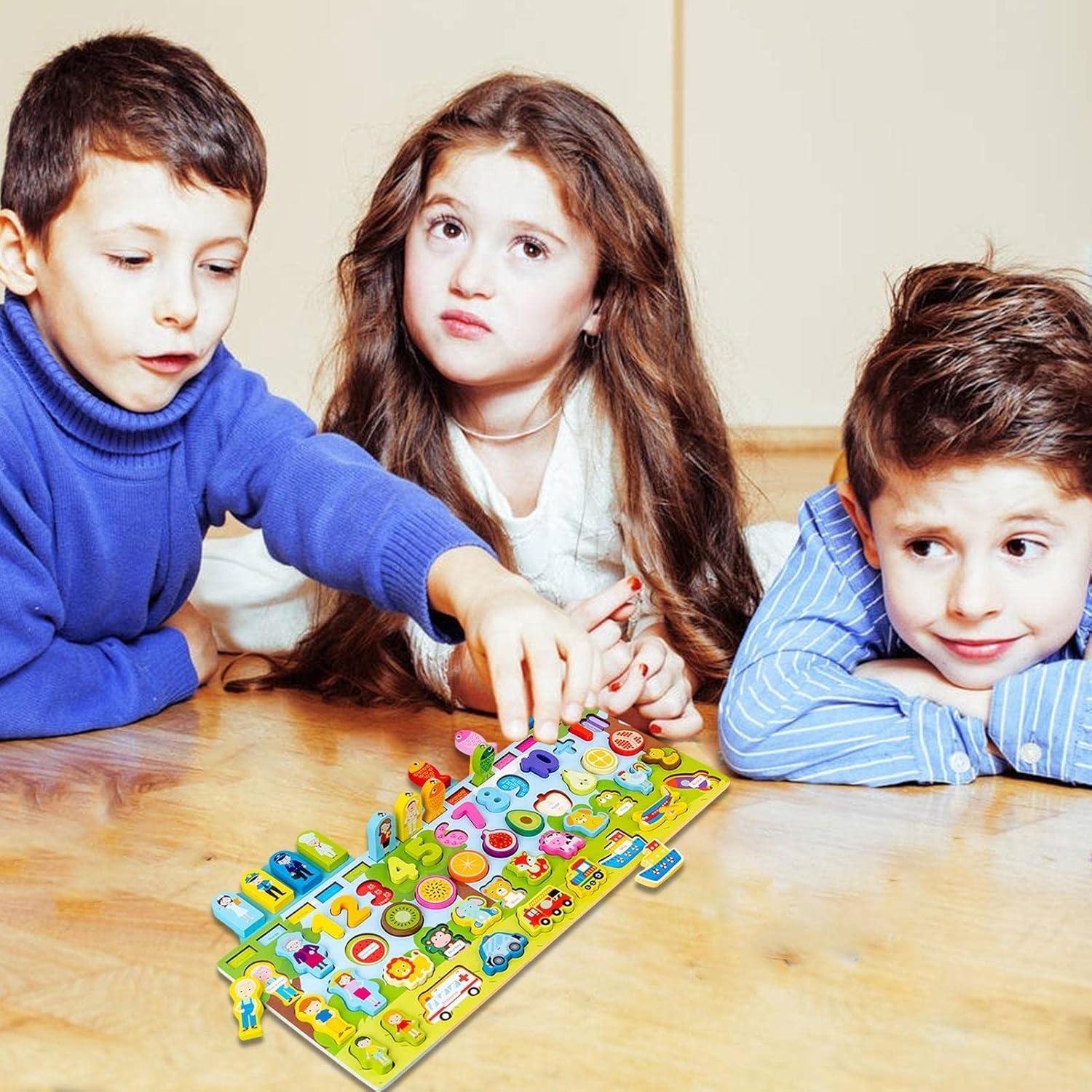 Kids Fishing Game Magnetic - Car Wooden Magnetic Fishing Game,Fishing Catching Counting Games Puzzle With Numbers And FigureMath Educational Toys for 1-3 Years Old Girl Boy Children