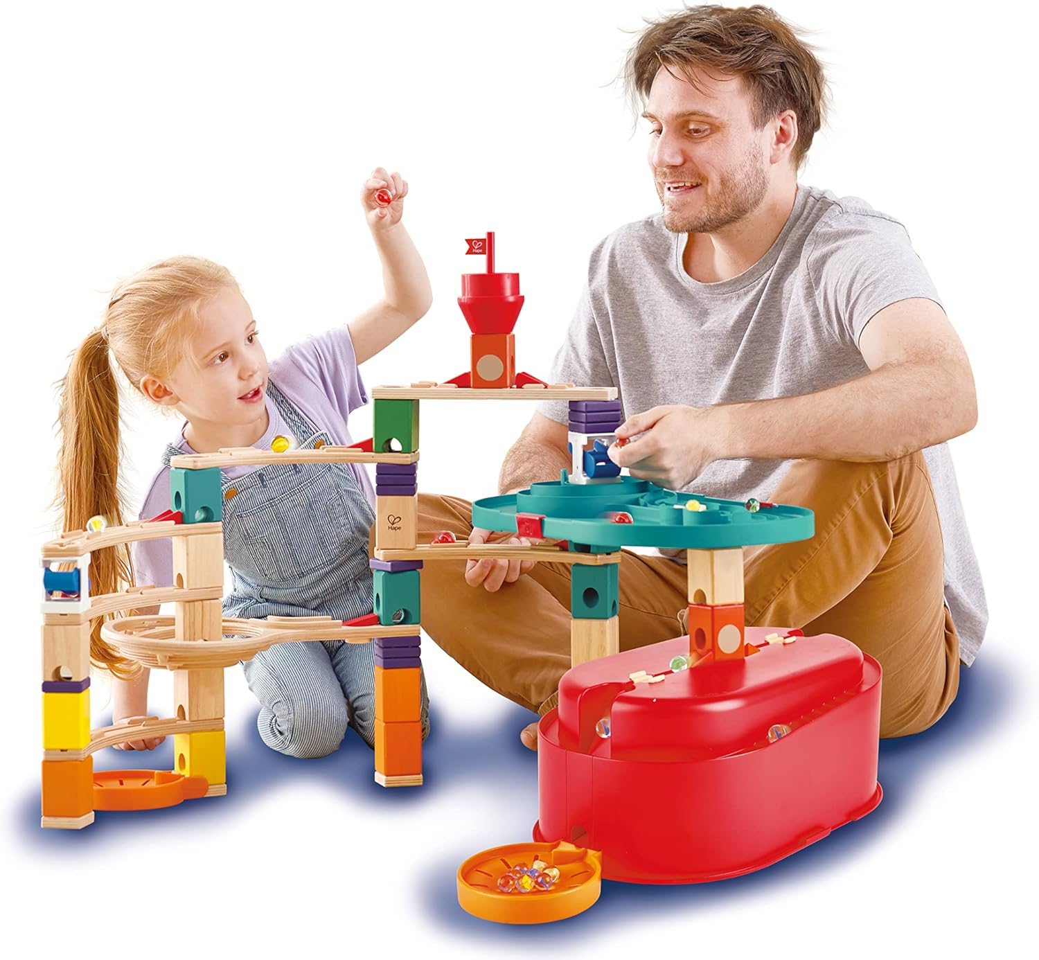 Fidtoy Juego de construcción de canicas de madera STEM