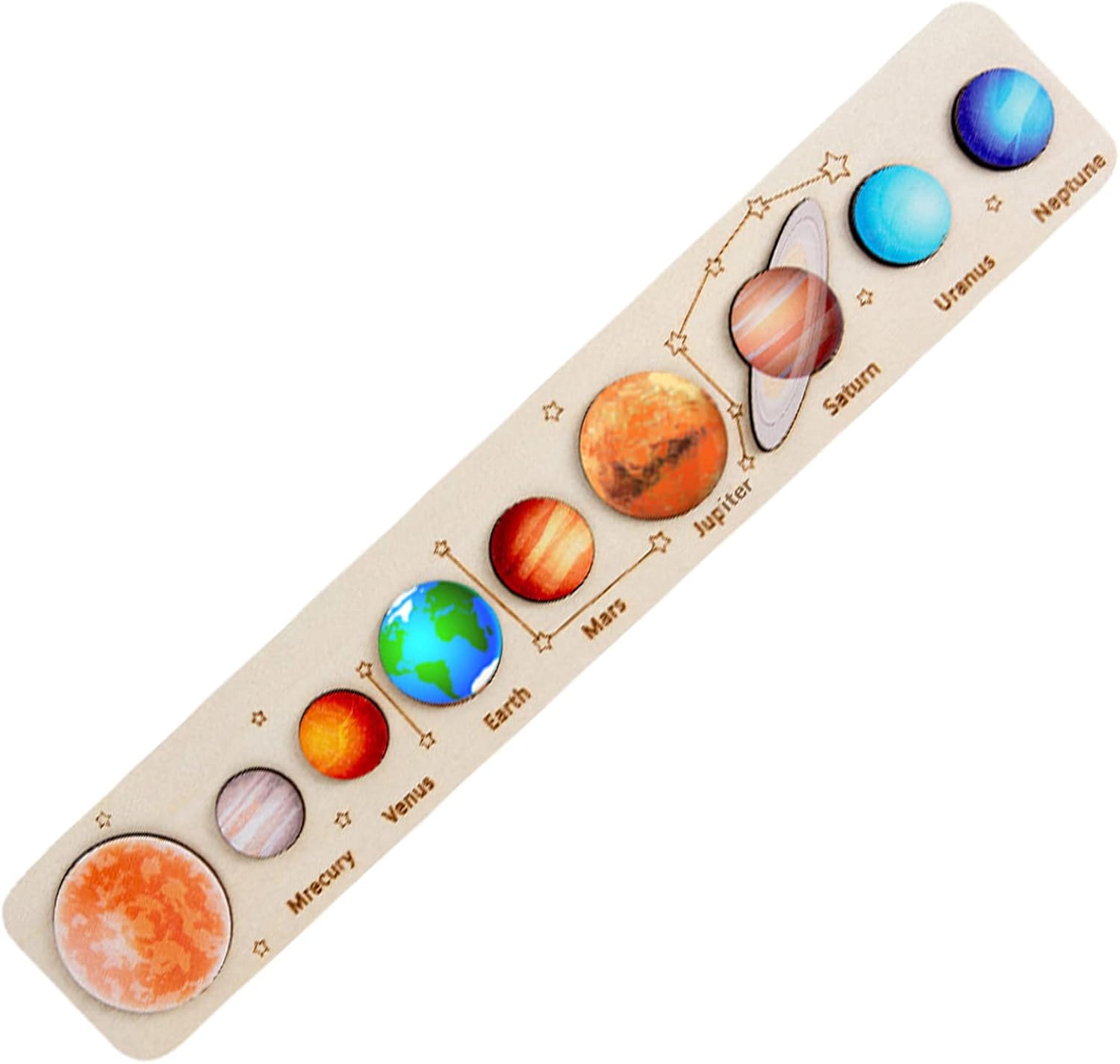 Planet Peg Puzzle: Wooden Solar System Adventure