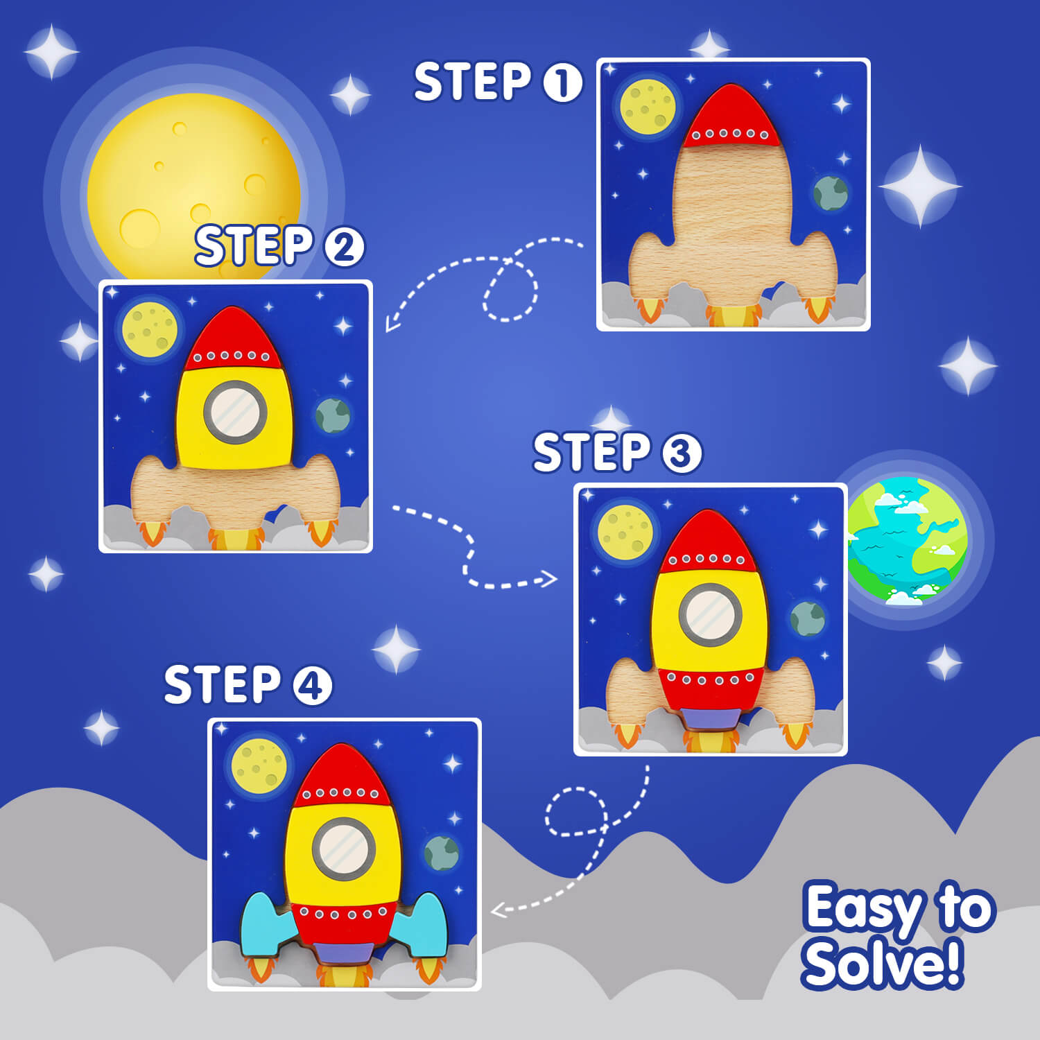 8 Pack Wooden Puzzles for Toddlers