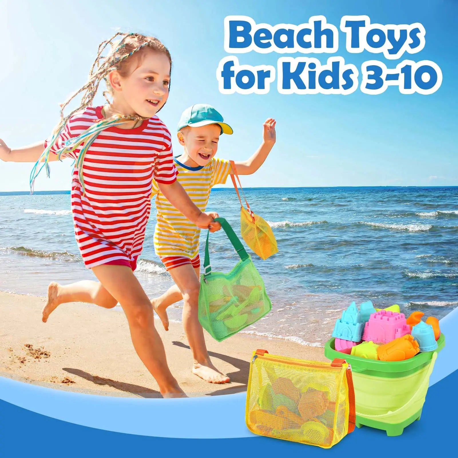Ensemble de 30 jouets de plage pliables pour enfants de 3 à 10 ans