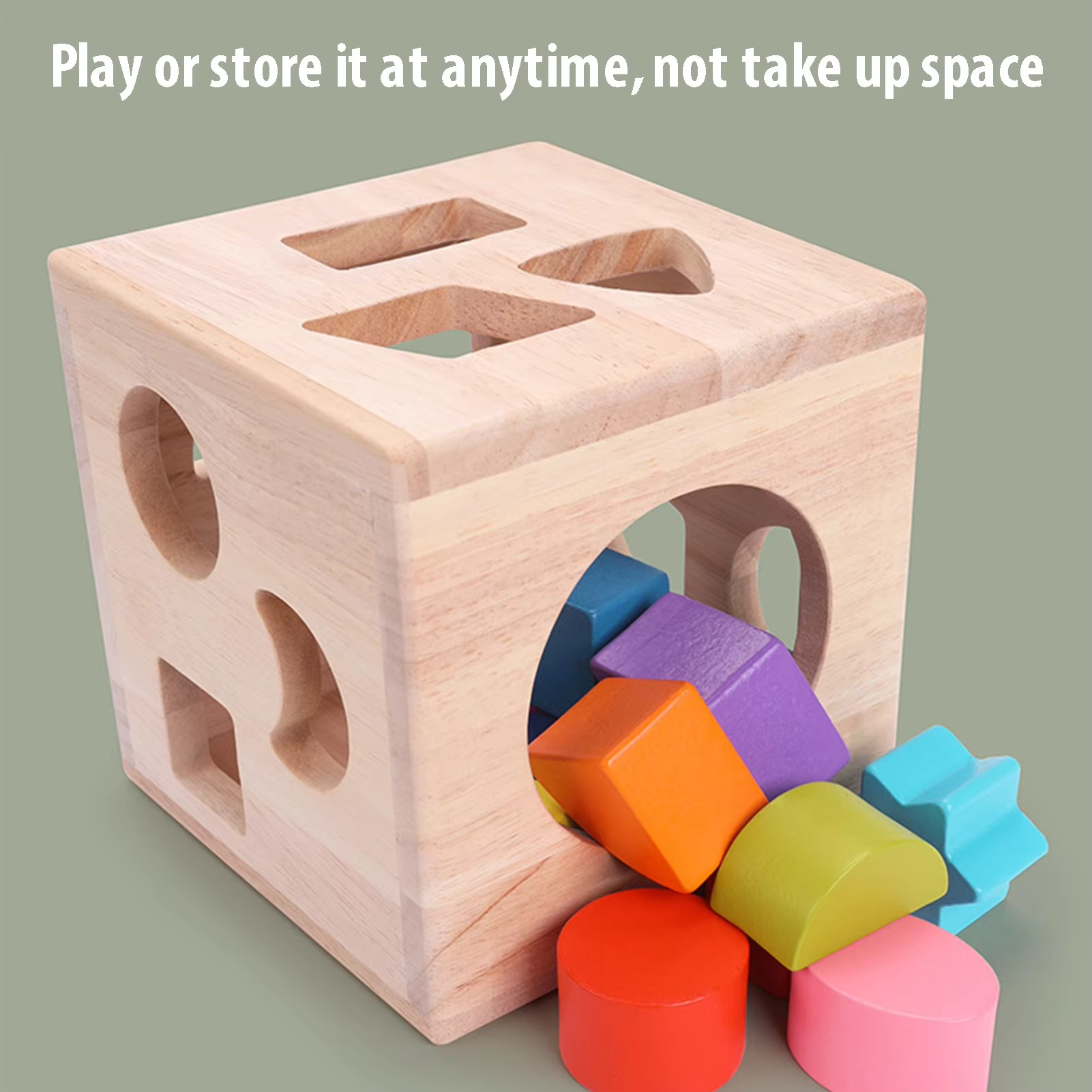 Baby Wooden Geometric Building Blocks