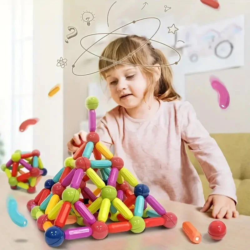 Fidtoy Magnetic Blocks STEM Construction Toy for Kids 3+