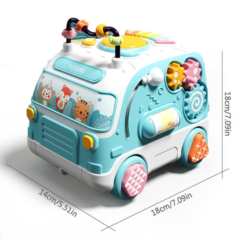Fidtoy Musical Activity Bus Toy with Lights and Sounds
