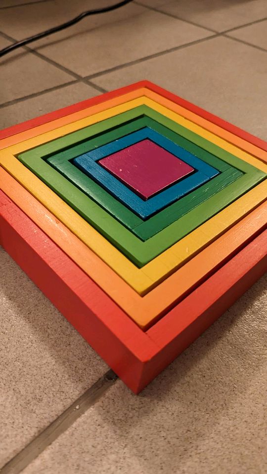 Rainbow Squares Early Toddler Building Blocks