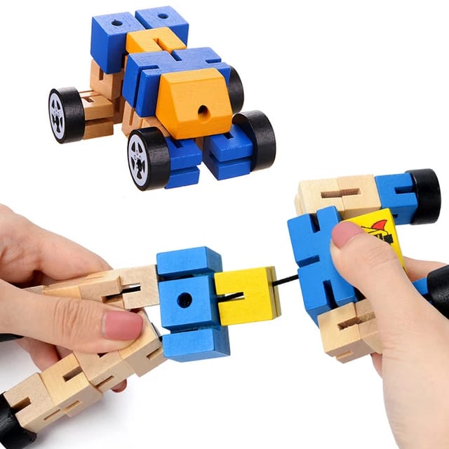 Blocs de construction transformables en bois - Robot - 715
