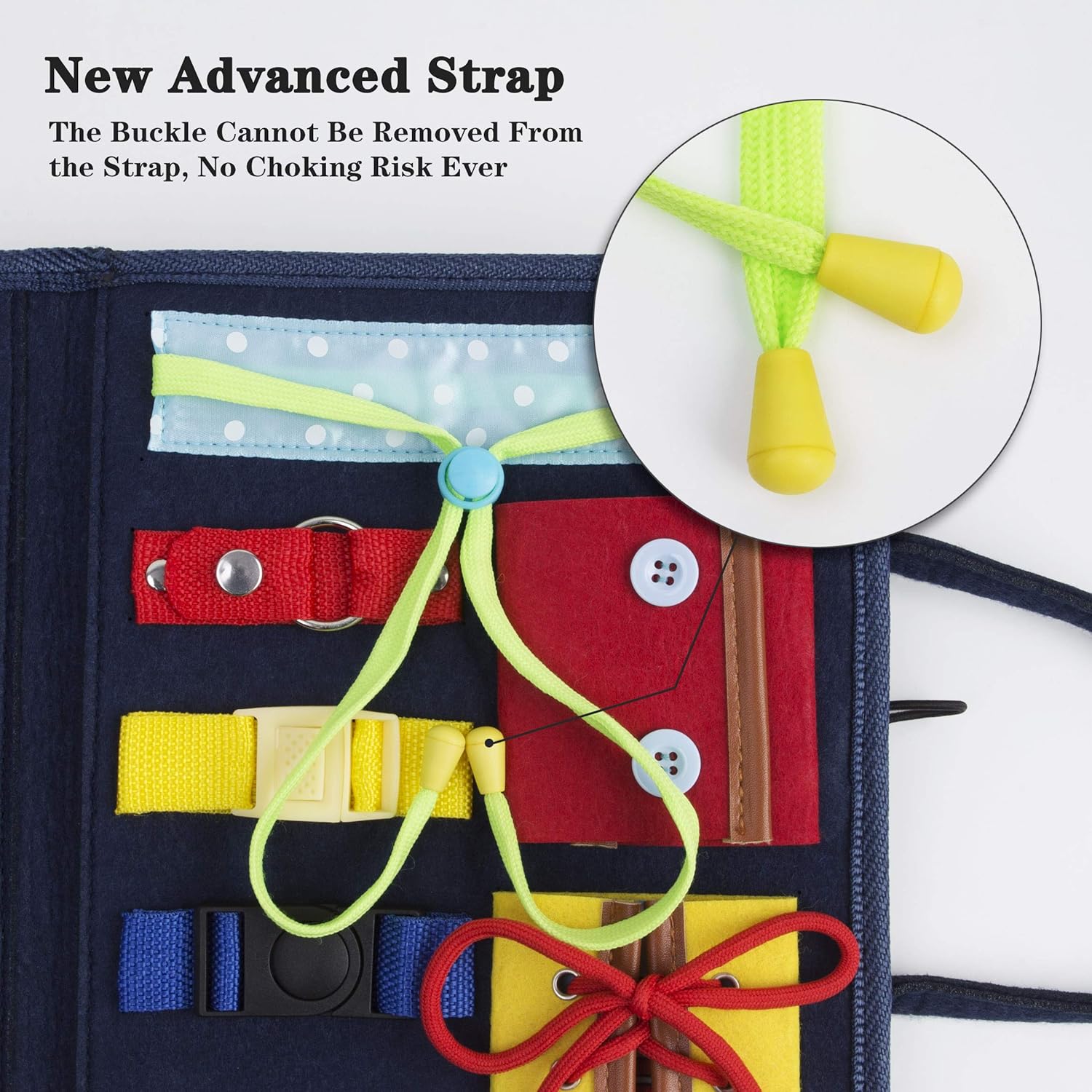 Toddler Busy Board, Preschool Montessori Toys for Develop Basic Skills, 14 in 1 Educational Sensory Board for 3+ Years Old Kids, Parent-Kids Activity Toy, Bag Design for Airplane or Car Travel