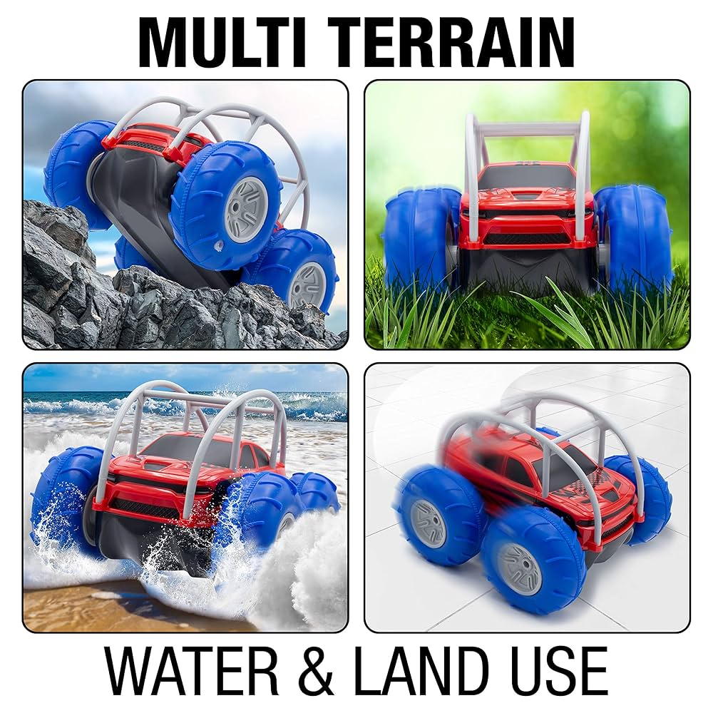 Fidtoy Amphibious Stunt RC Car – All Terrain Remote Control Toy for Kids 8+