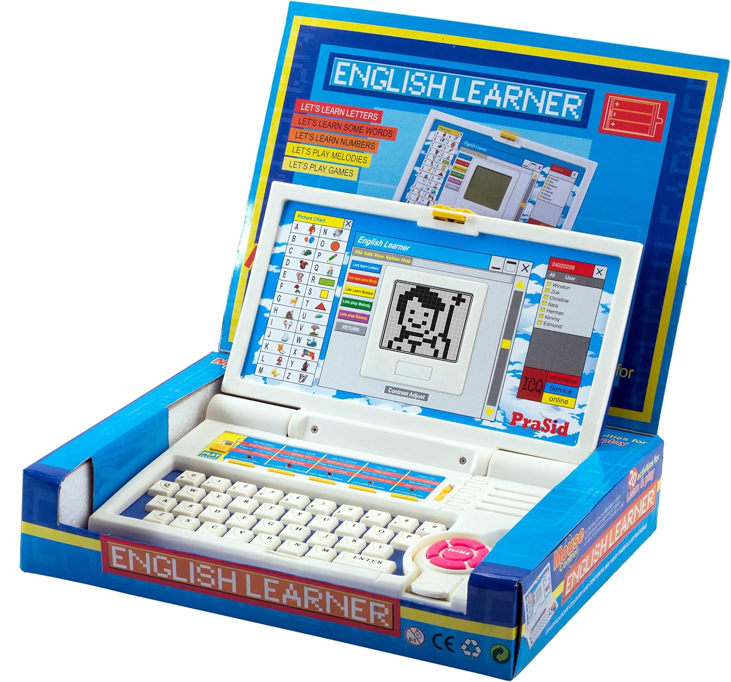 Fidtoy Learning English Learner Laptop Toy with 20 Activities for Kids Letter Number Spelling Play