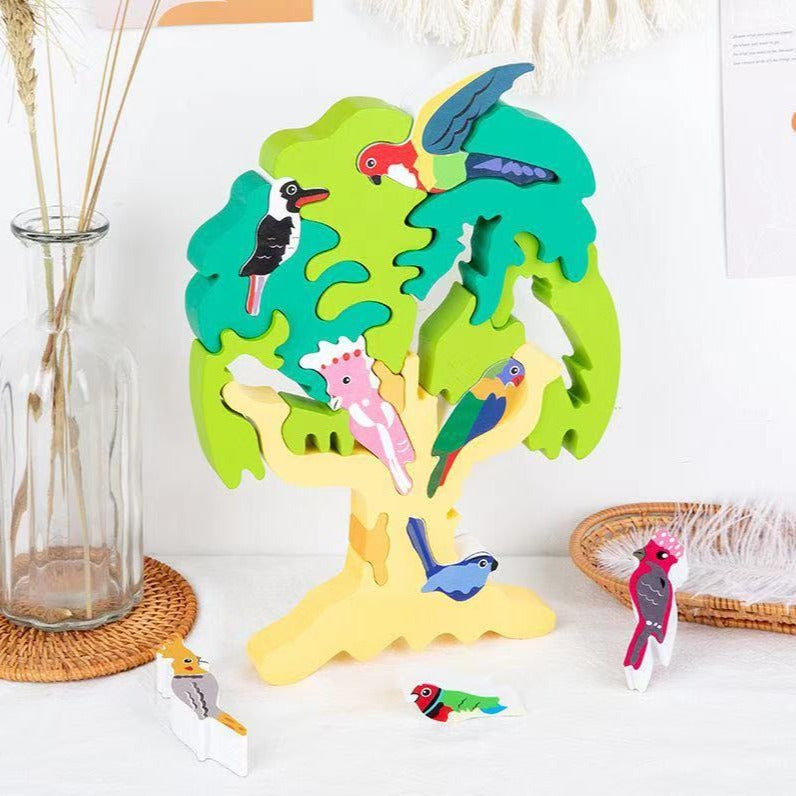 Australian / European Bird Tree Puzzle - Fine motor skills toys