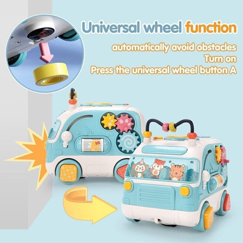 Fidtoy Musical Activity Bus Toy with Lights and Sounds