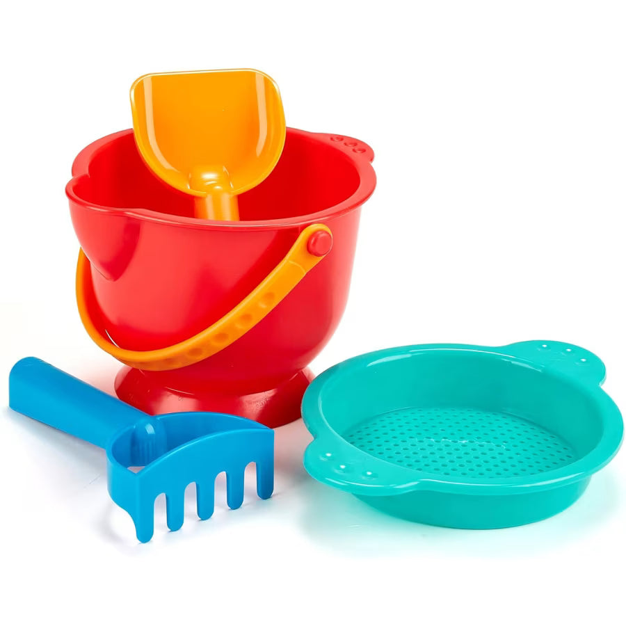 Fidtoy Beach Sand Toy Set Kids Bucket Shovel Rake Playset