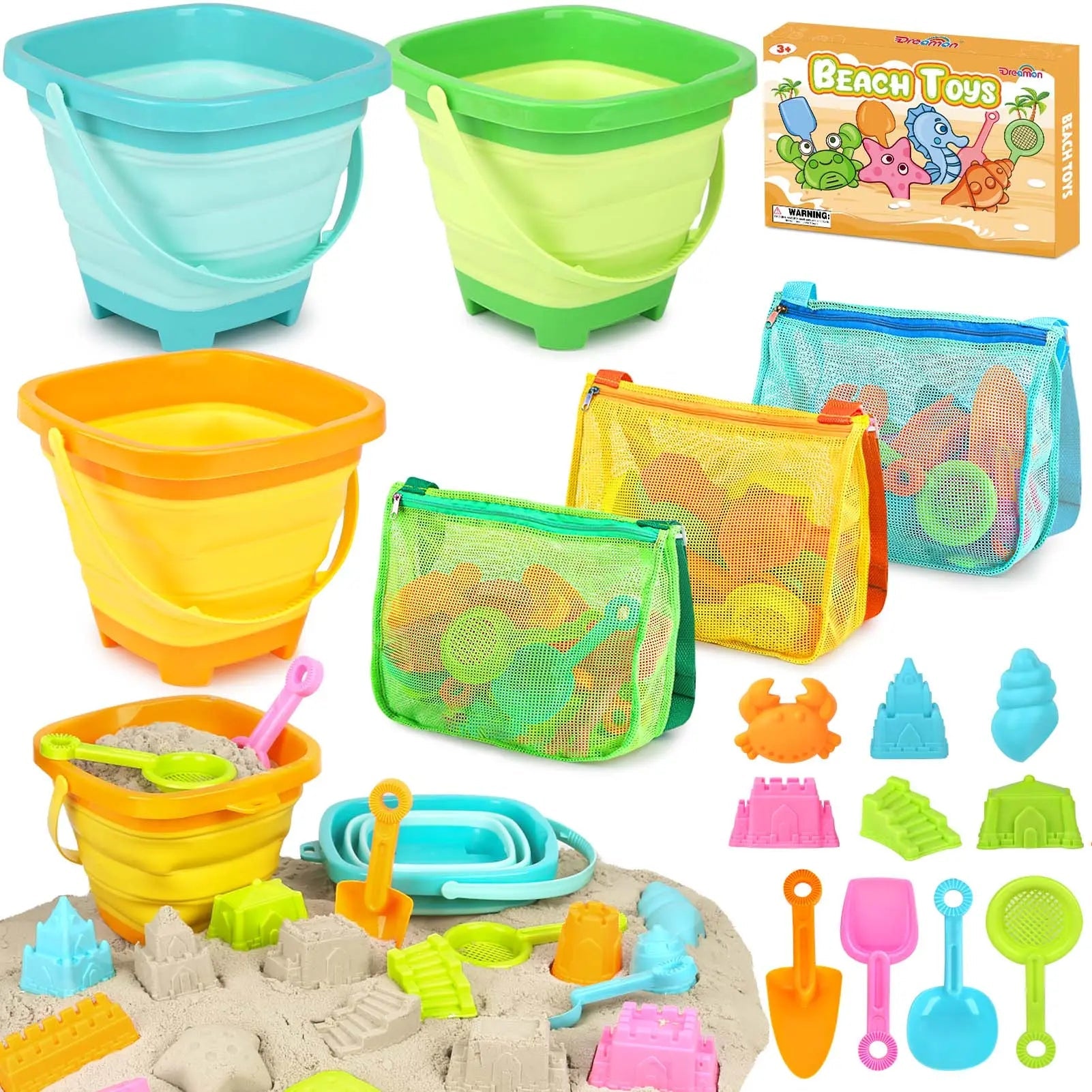 Ensemble de 30 jouets de plage pliables pour enfants de 3 à 10 ans