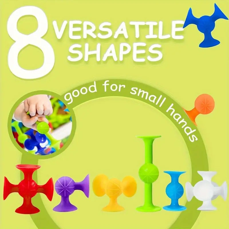 Suction Silicone Cup Sensory Connector Jar 48 pieces