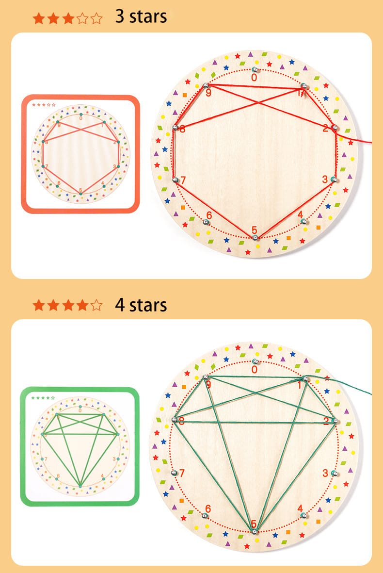 Wooden Geoboard Thread Winding Pattern Kit - 579