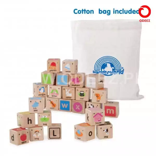 ABC Solid Wooden Building Blocks With Multiple Activities