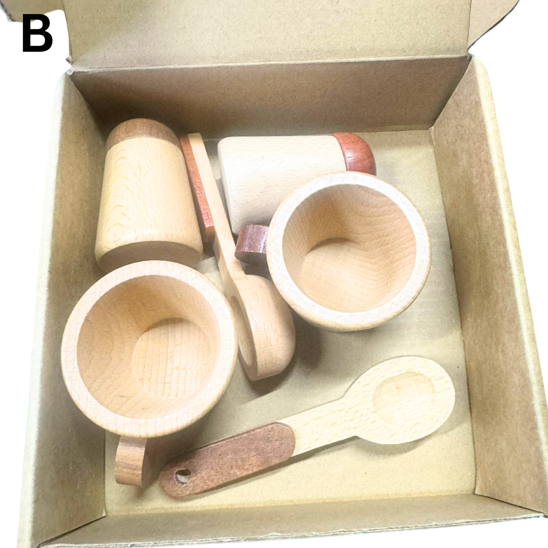 Wooden Kitchen Utensil & Cookware Roleplay Toy Play set