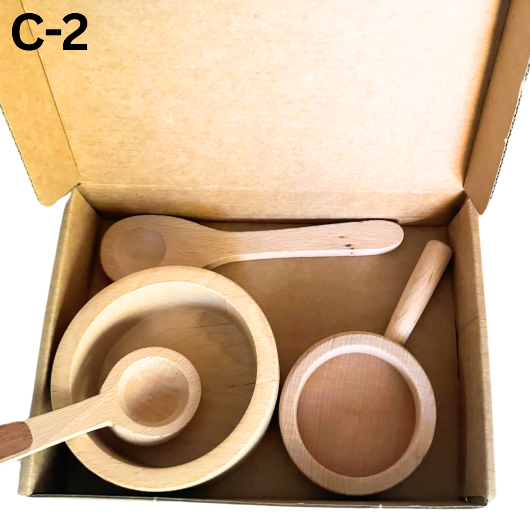 Wooden Kitchen Utensil & Cookware Roleplay Toy Play set