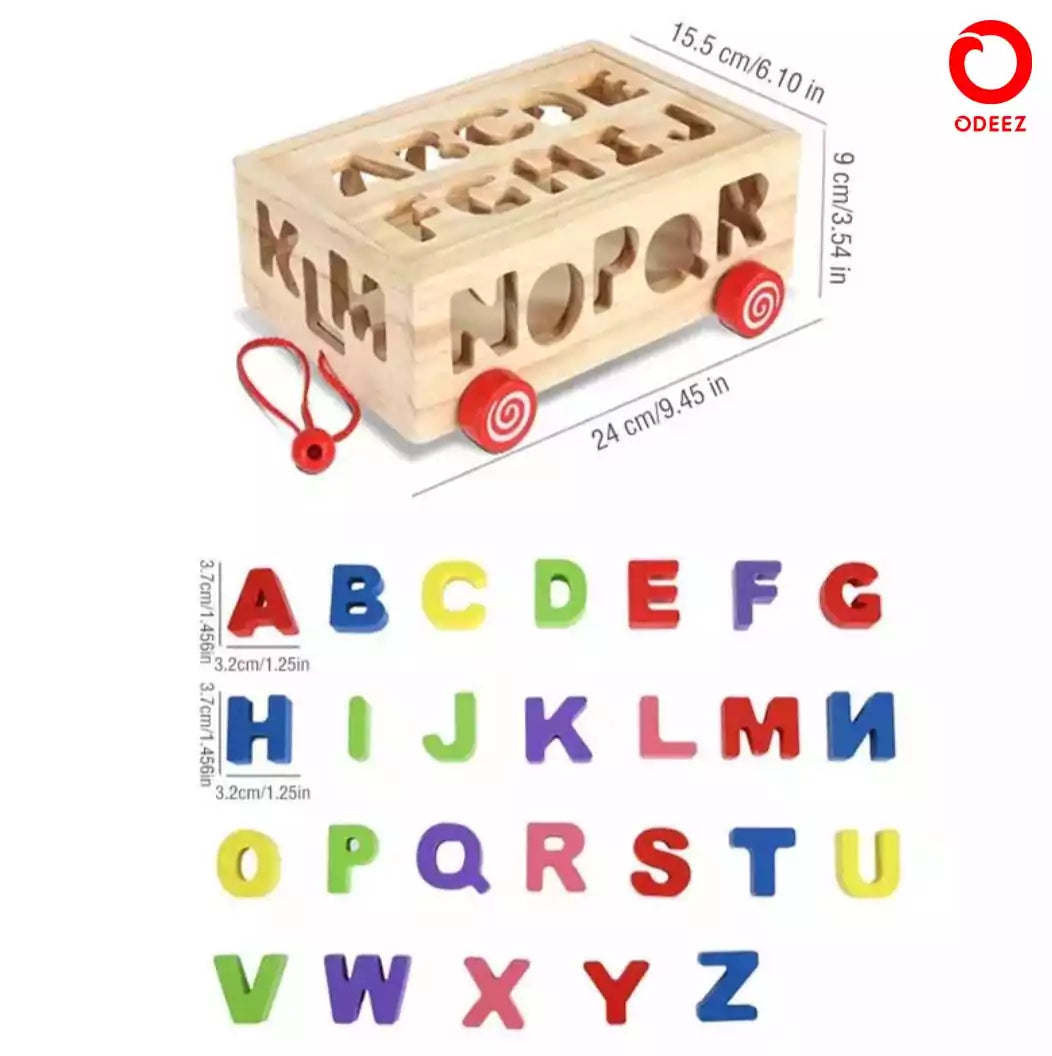 Alphabet Sorting Wooden Car