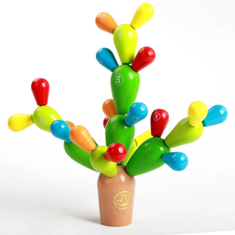 Wooden Aphabet Cactus - Fine motor skills toys