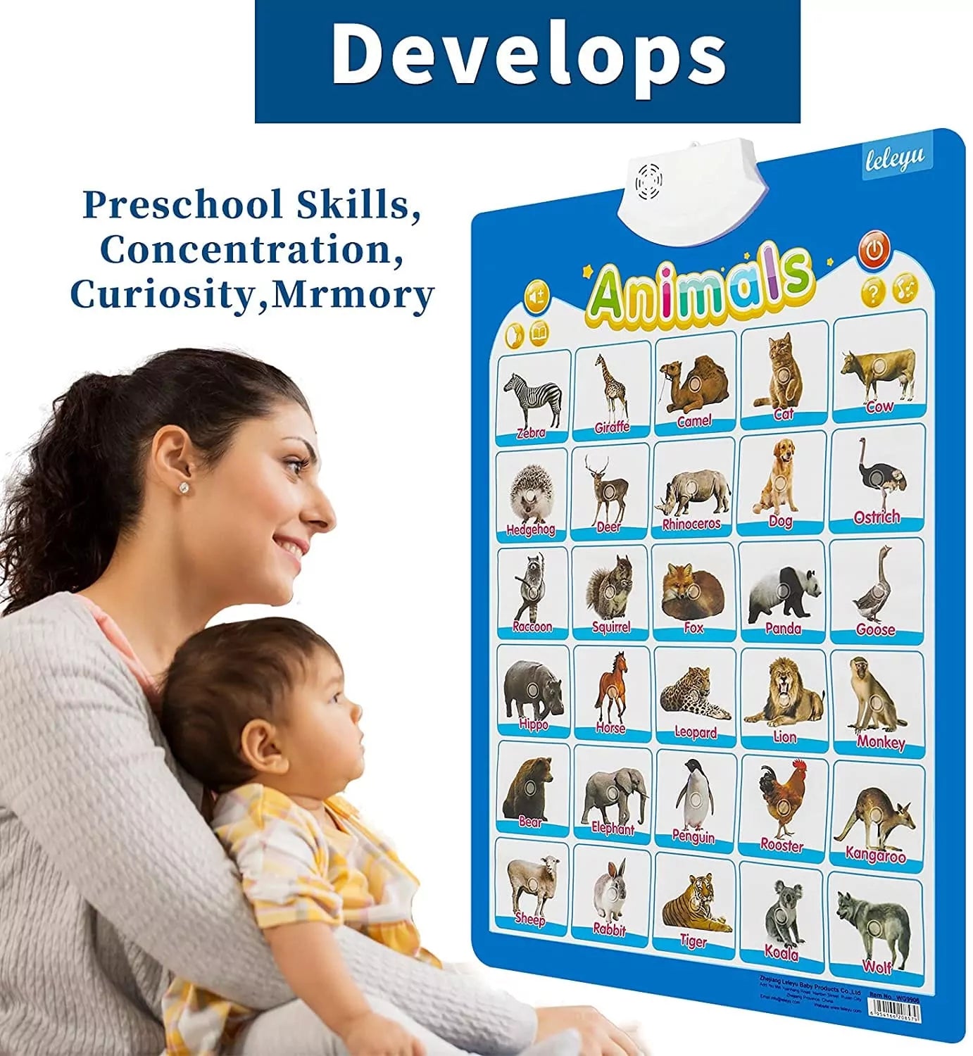 Animals Recognition Chart with Sound for Kids - 906