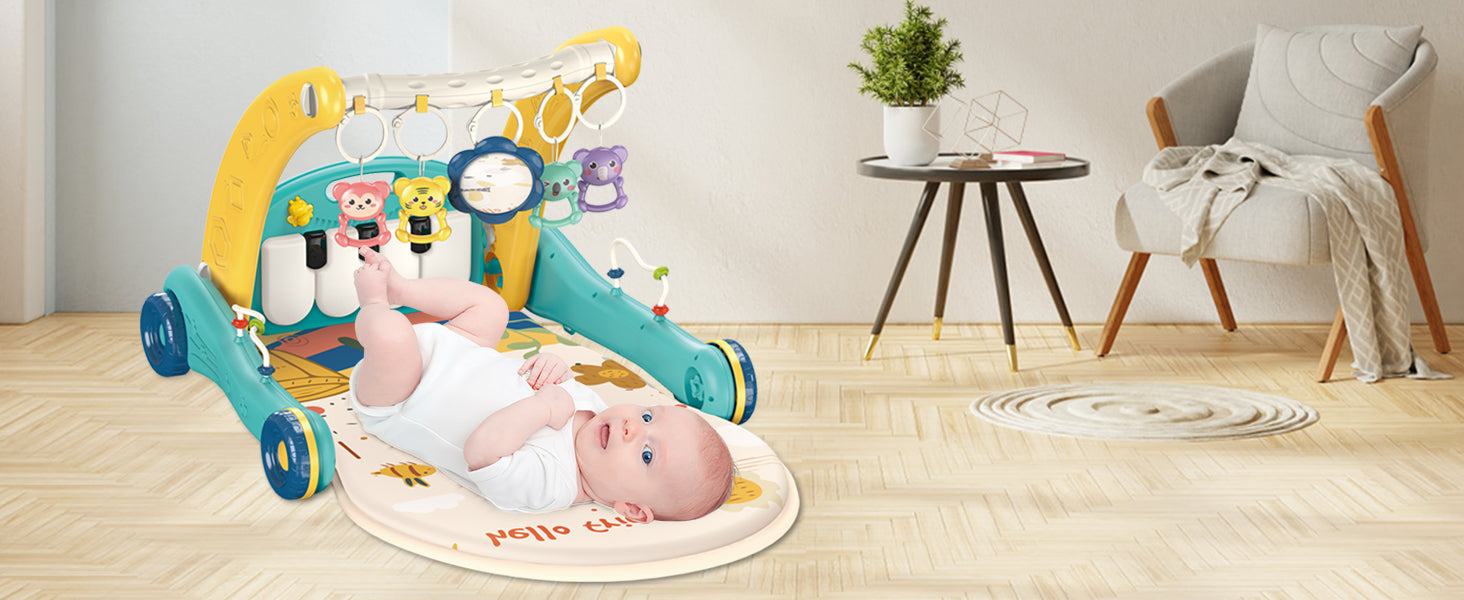 2-in-1 Baby Play Mat & Activity Gym- Plush Zoo Animal Ball Pit with Engaging Toys for Babies Aged 0-12 Months, ldeal for Early Development, Holiday Gifts, and Stimulating Playtime