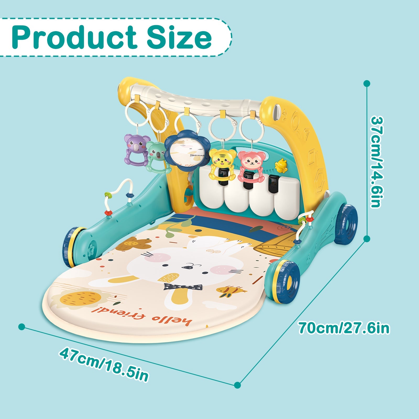 2-in-1 Baby Play Mat & Activity Gym- Plush Zoo Animal Ball Pit with Engaging Toys for Babies Aged 0-12 Months, ldeal for Early Development, Holiday Gifts, and Stimulating Playtime