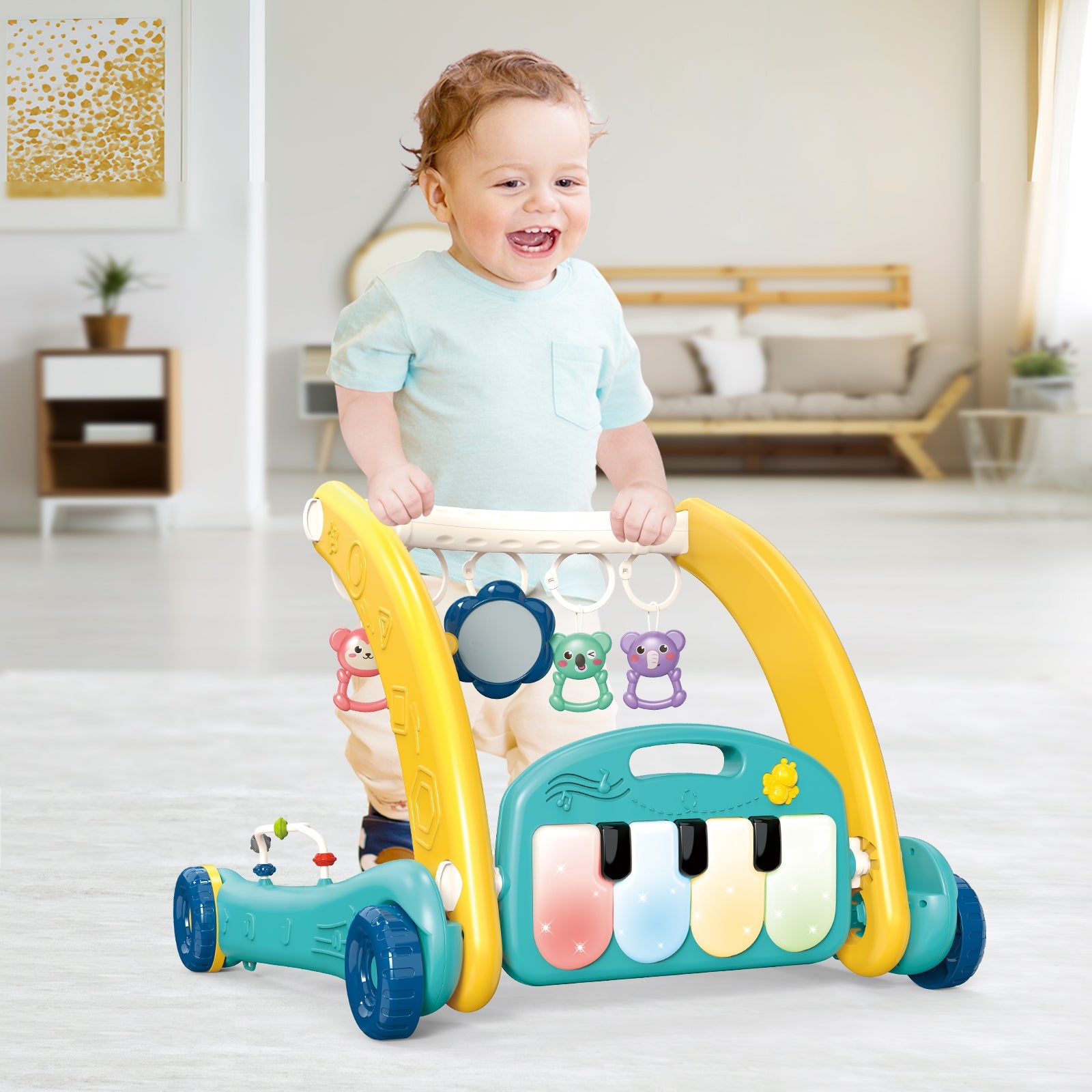 2-in-1 Baby Play Mat & Activity Gym- Plush Zoo Animal Ball Pit with Engaging Toys for Babies Aged 0-12 Months, ldeal for Early Development, Holiday Gifts, and Stimulating Playtime