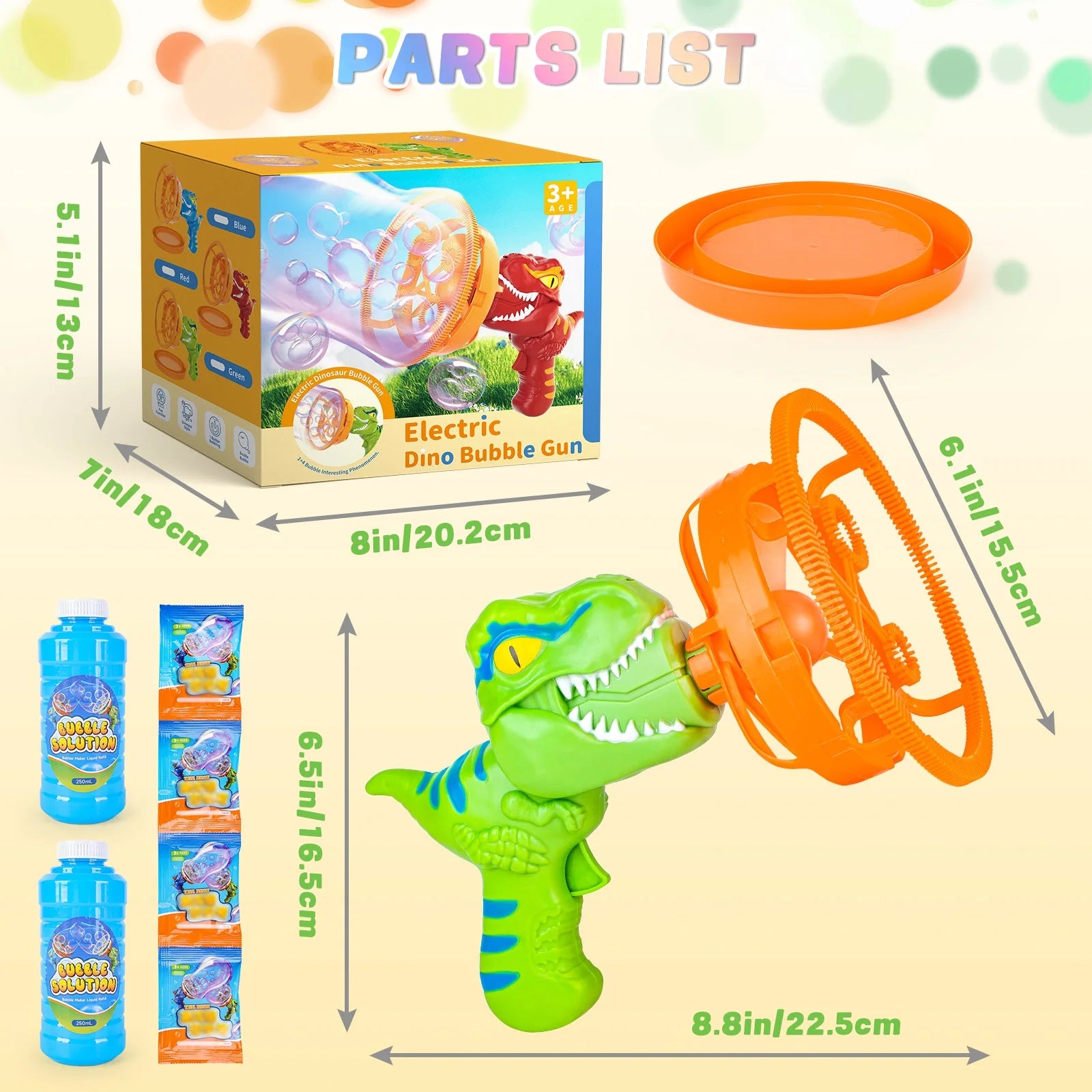 Dinosaur Portable Automatic Bubble Maker Colourful Big Bubble Summer Indoor Outdoor Toys for Kids