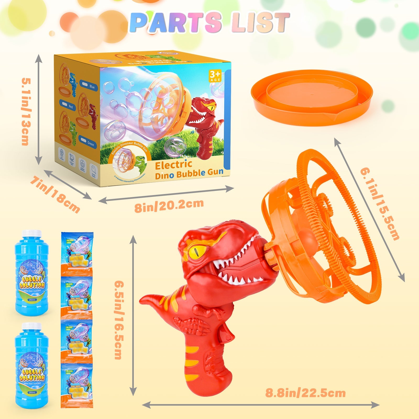 Dinosaur Portable Automatic Bubble Maker Colourful Big Bubble Summer Indoor Outdoor Toys for Kids