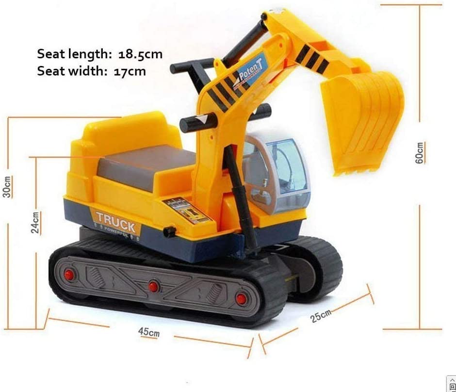 Ride On Excavator Digger 2 in1 for Toddlers Pedal Free Vehicle With Two Different Claws