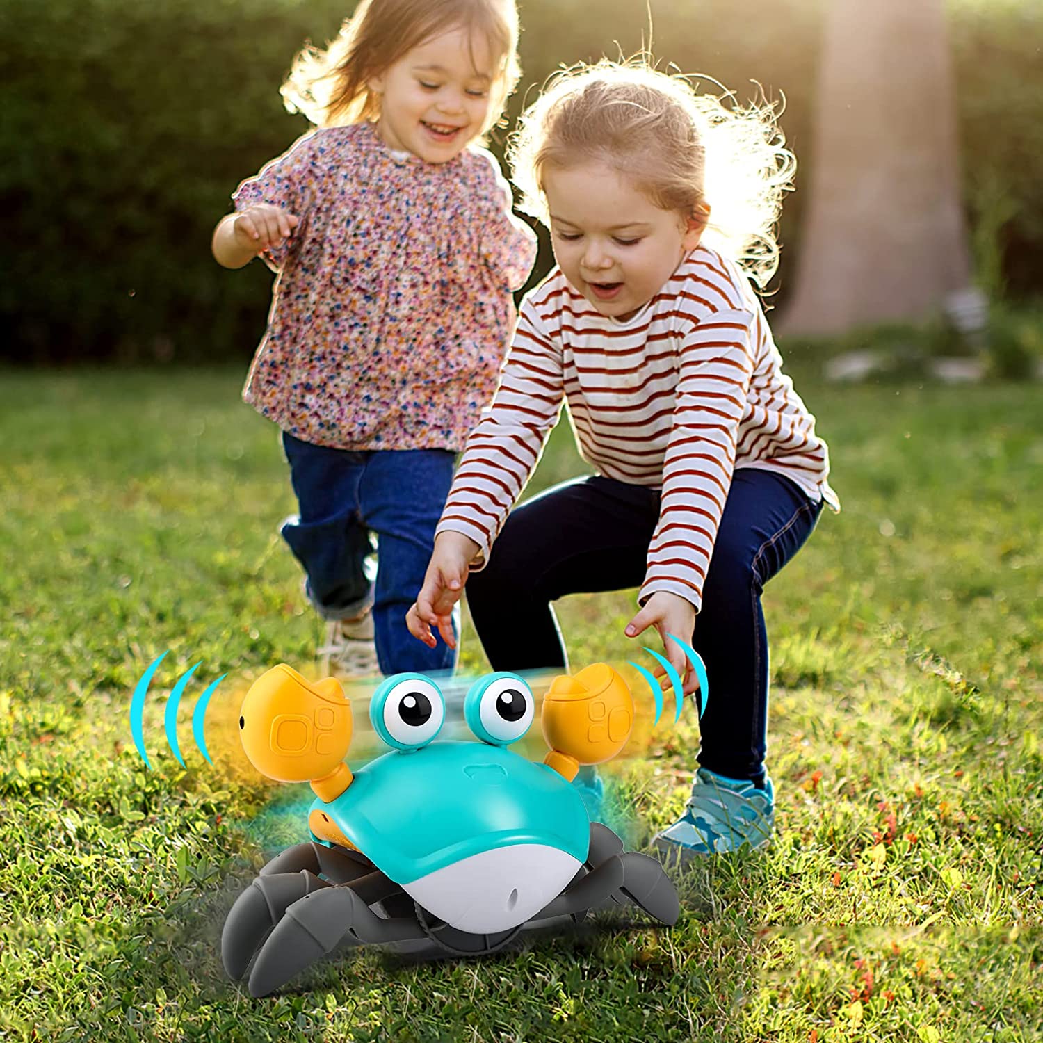 Crawling Crab Toy with Music and Light, Interactive Crawling Toys Walking Dancing Sensory Toys For Toddlers For Children
