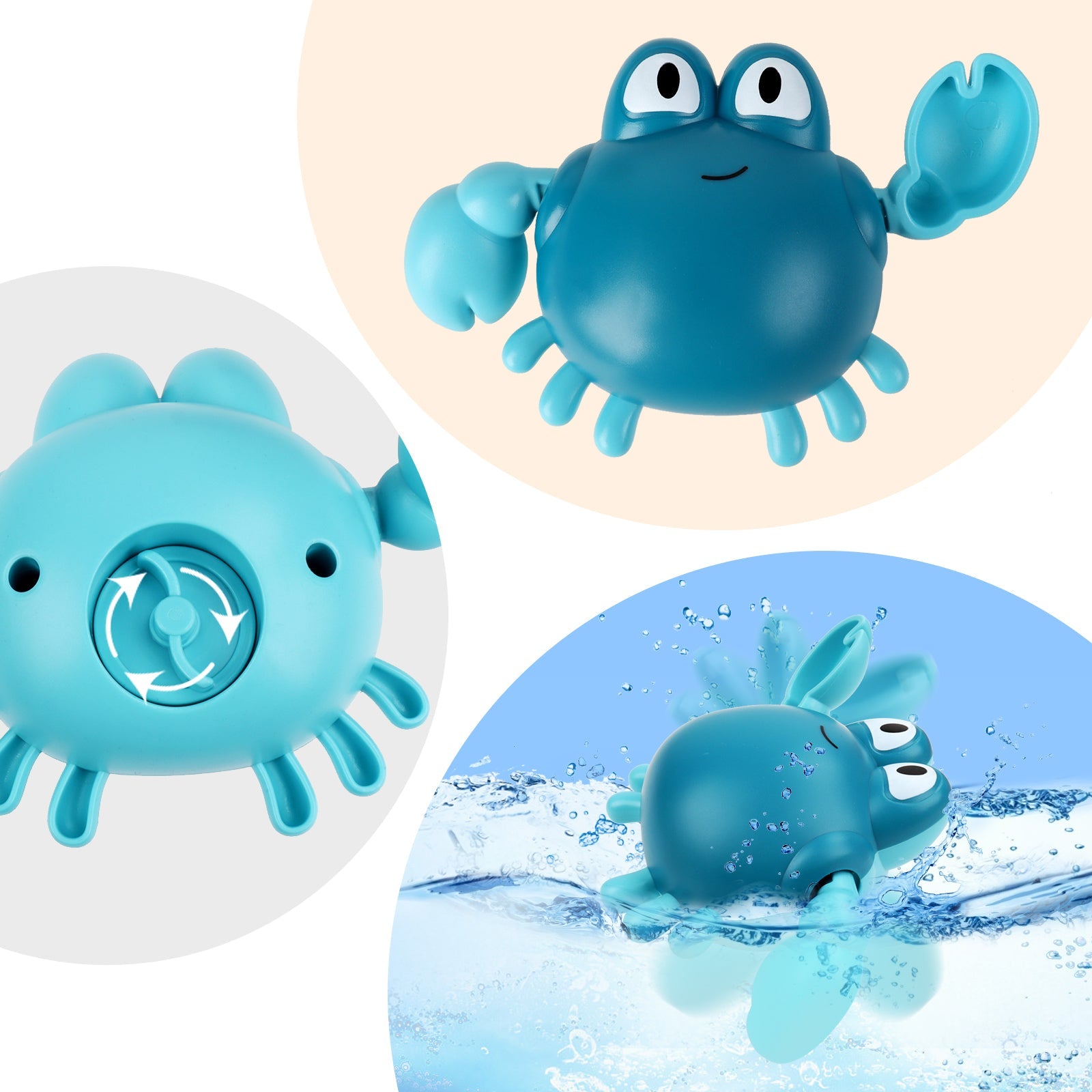 Baby Bath Toys Floating Boat Toys Baby Bath Tub Kids Bath interactive Sensory Toys with Waterwheel for Bathroom Bath time Swimming Pool