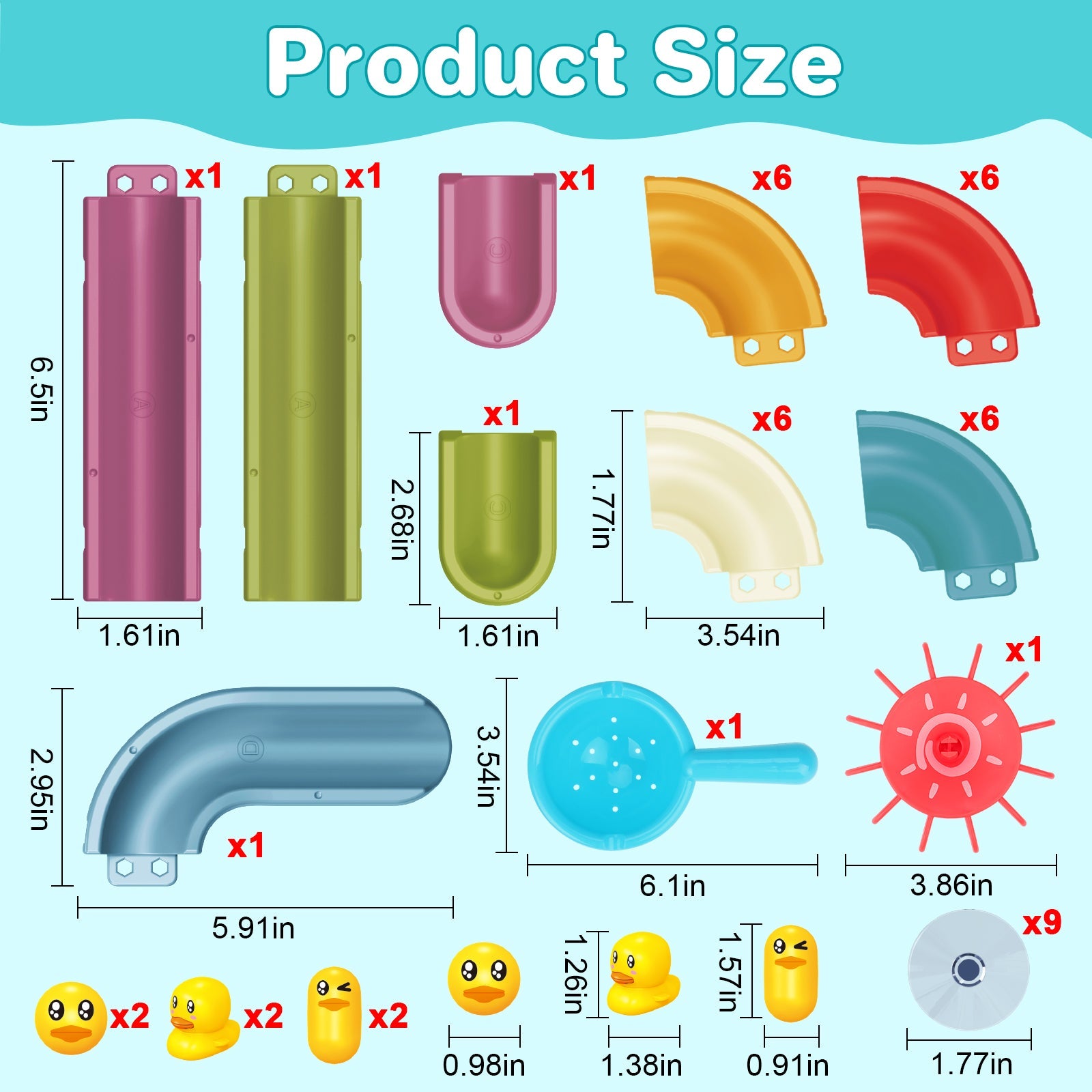 Bath Toys Baby Bathtub Toys Water Balls Slide Track Game Shower Water Slide w/Suction Cups Toddler Bath Pool Toys DIY Educational For Kids