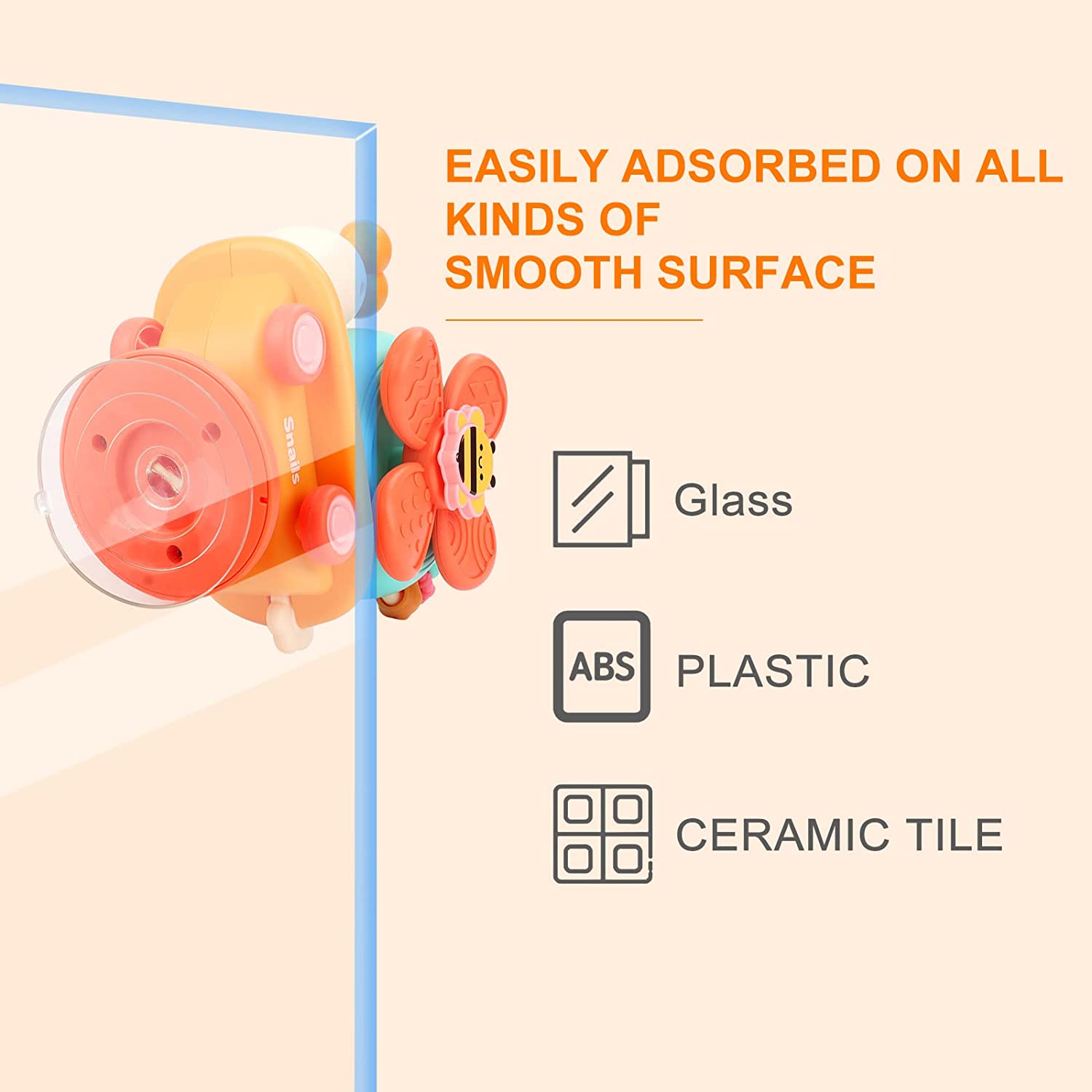 Snail Suction Cup Spinner Toys Take Apart Suction Toy Fidget Spinners for Kids Suction Toys Bath Toys Sensory Toys