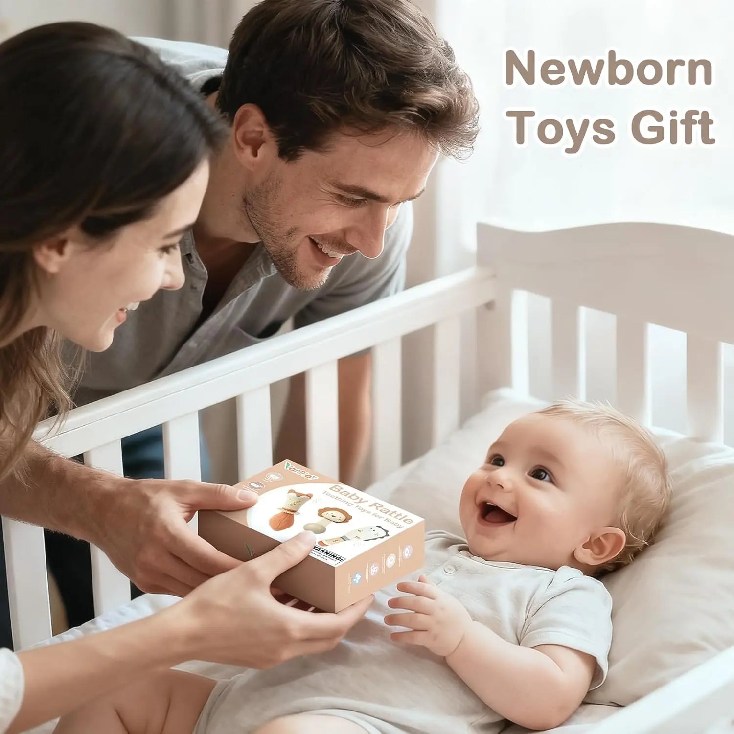 Baby Rattles and Teething Toys Set for Newborns 0–6 Months