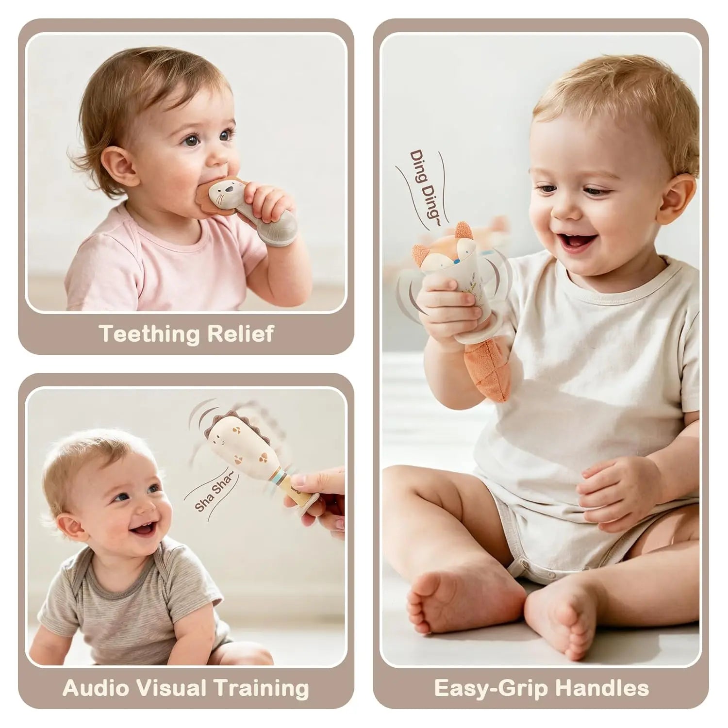Baby Rattles and Teething Toys Set for Newborns 0–6 Months