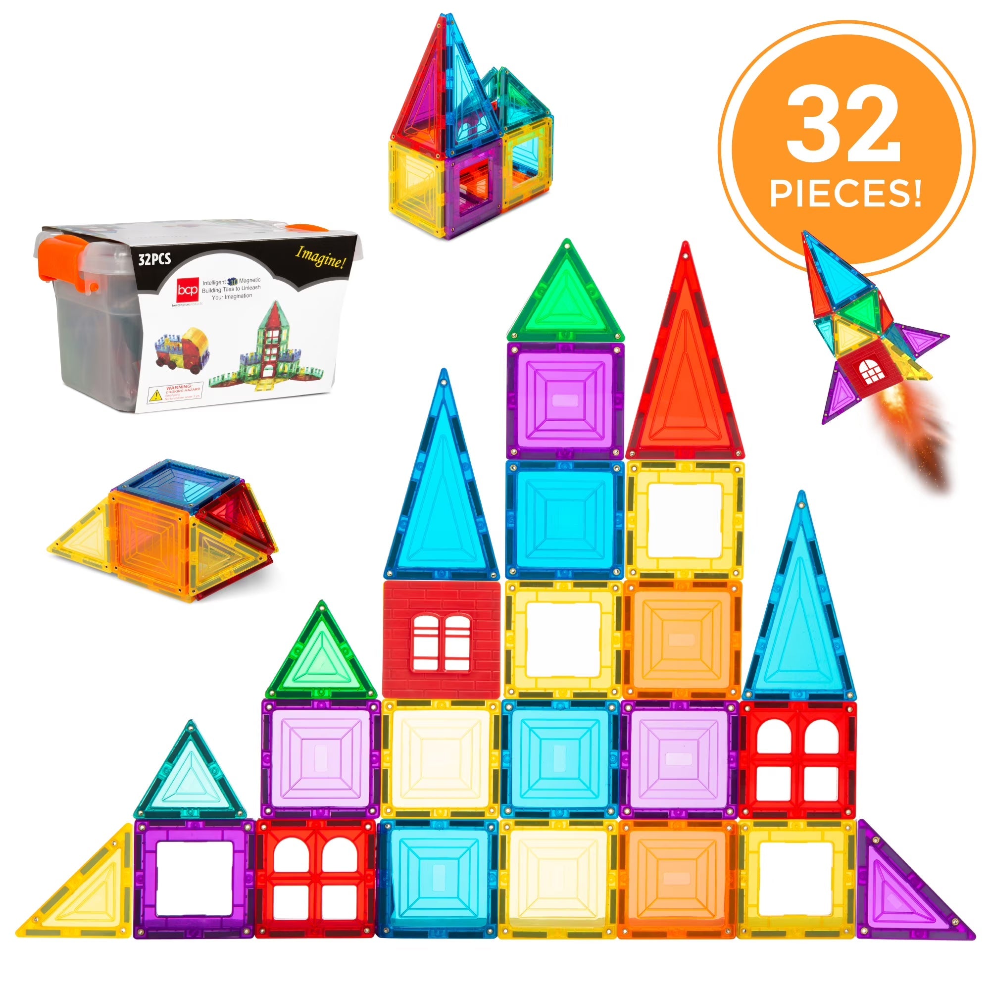 Fidtoy Magnetic Tiles Starter Set 32 Piece Building Toy