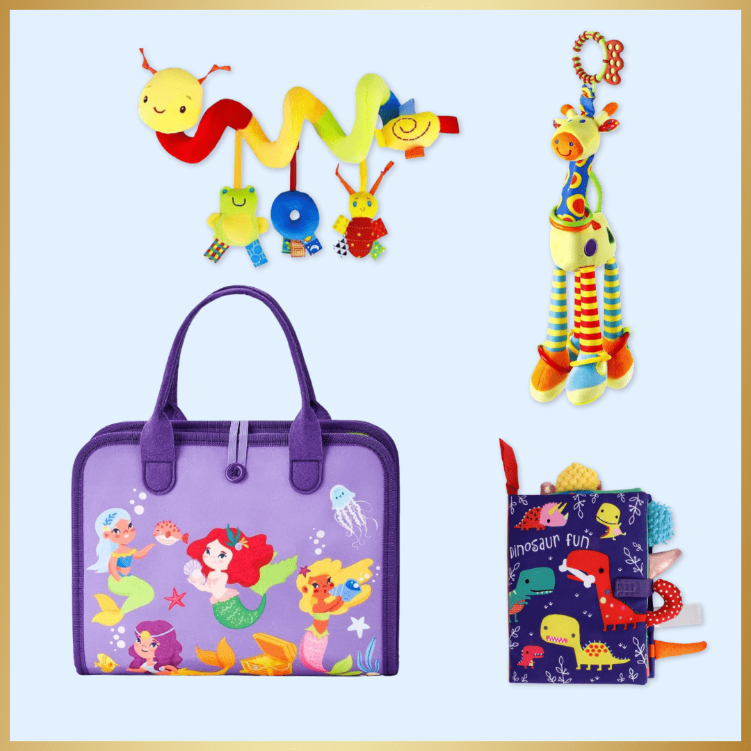 Fidtoy Sensory Explorer Bundle – Montessori Busy Board & Sensory Toys for Babies 0-3