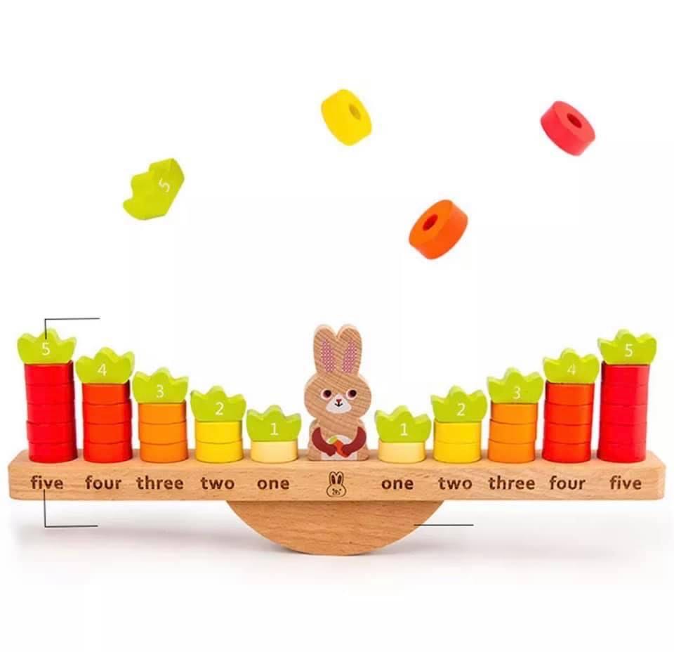 Wooden Rabbit Balance Counting- Mathematics toys