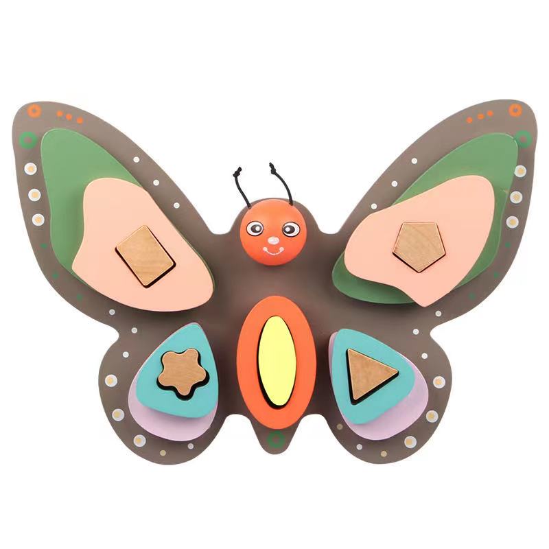 Wooden Butterfly Shape Matching- Fine motor skills toys