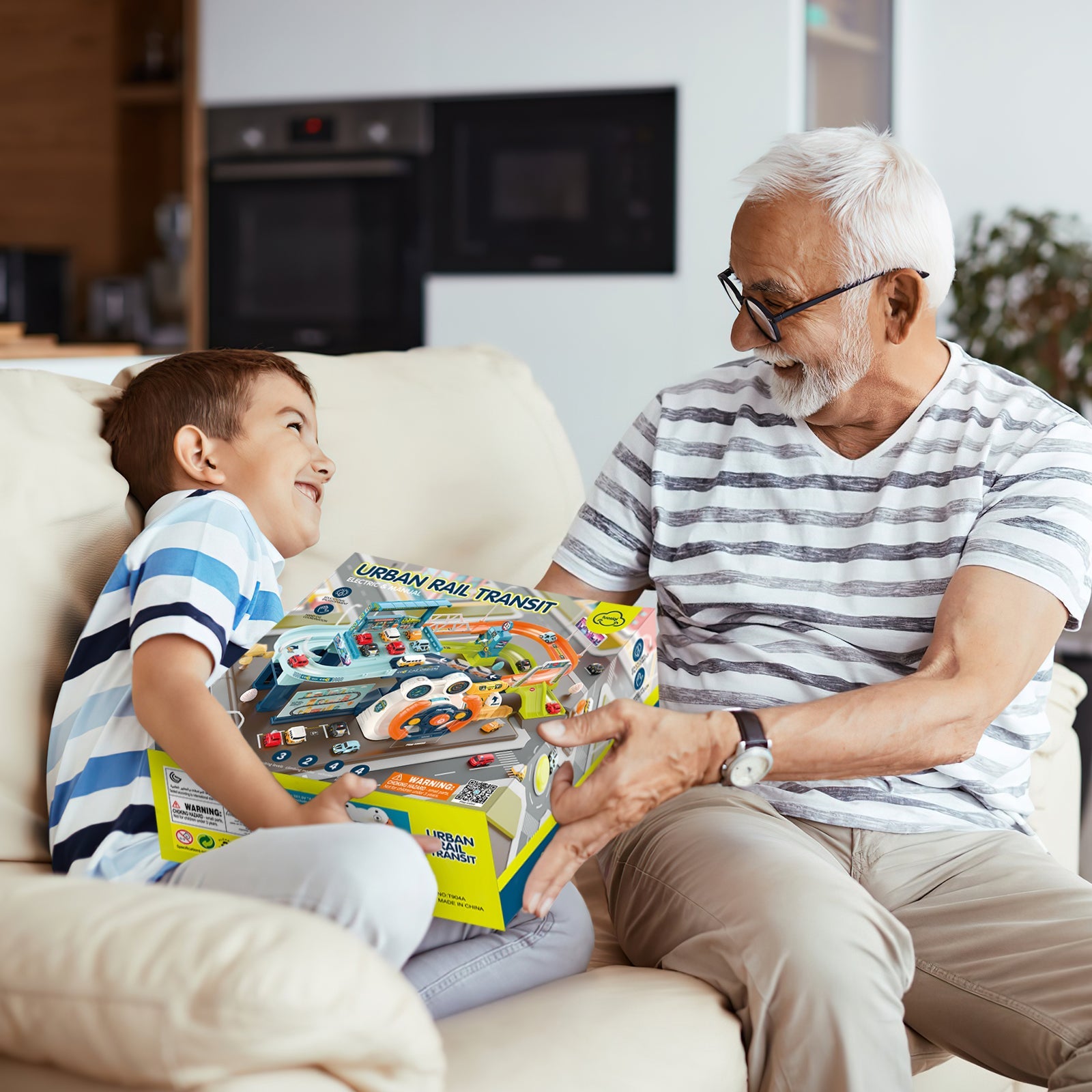 Car Garage Tracks Simulation Steering Wheel Toy Set Vehicle Playsets with Musical Puzzle Car Tracks Gifts for Child