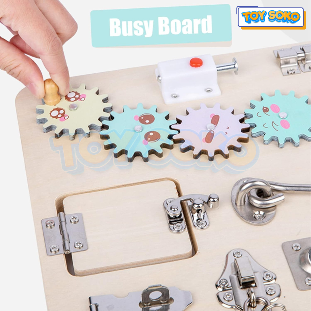 Montessori Wooden Activity Board - Learning Toys for 3 year olds