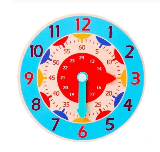 Fidtoy Horloge d'apprentissage Montessori en bois – Jouet éducatif pour les tout-petits pour l'heure et l'autonomie