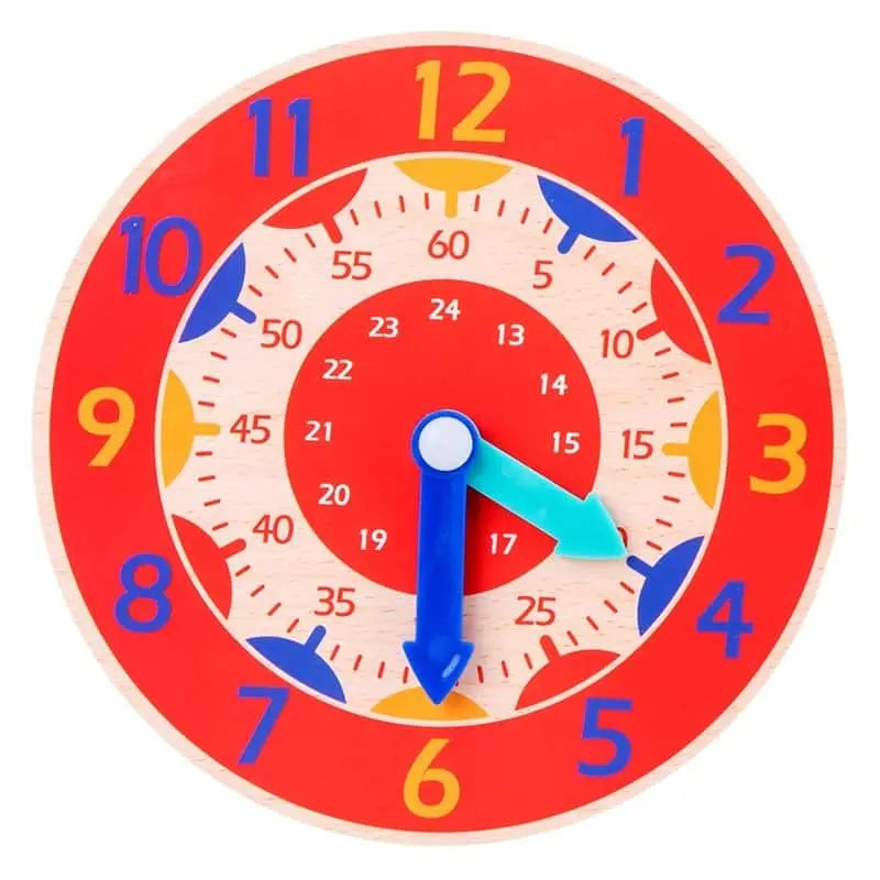 Fidtoy Horloge d'apprentissage Montessori en bois – Jouet éducatif pour les tout-petits pour l'heure et l'autonomie